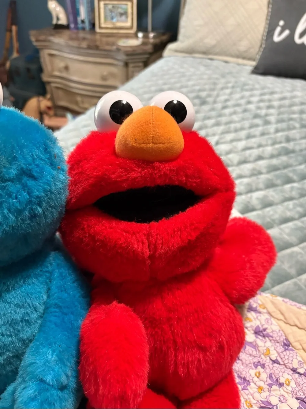 Vintage 90’s Cookie Monster & Elmo Duo - Red Elmo, Blue Cookie Monster